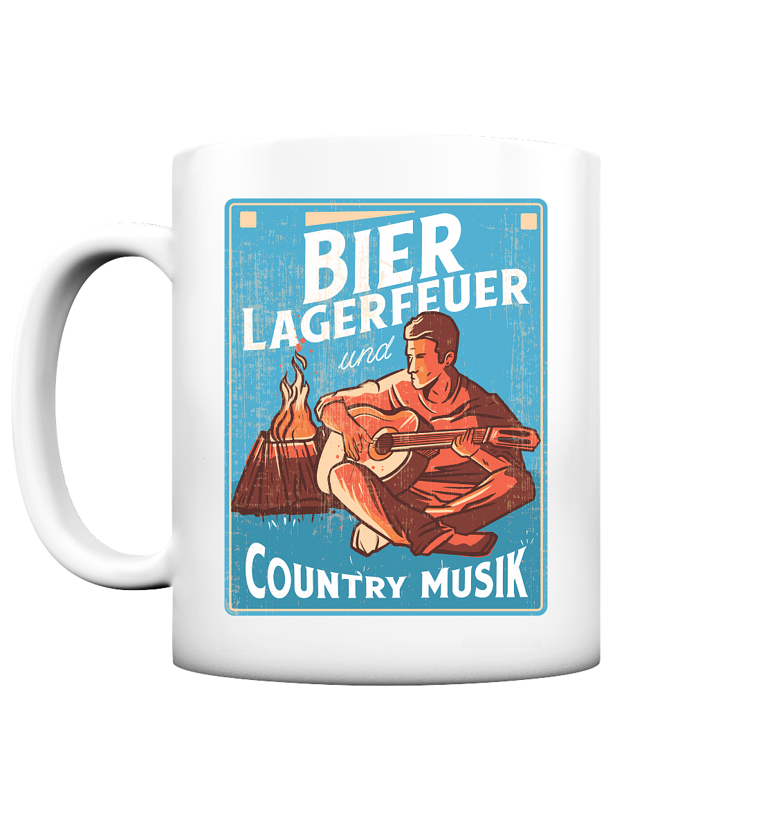 Becher - Bier, Lagerfeuer, Countrymusik - Tasse matt