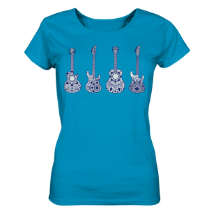 Bild in Slideshow öffnen, T-Shirt - Gitarren-Mandala - Ladies Organic Shirt
