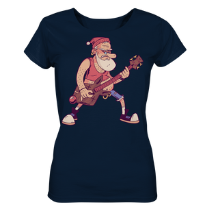 Bild in Slideshow öffnen, T-Shirt - Rockin&#39; Santa - Ladies Organic Shirt

