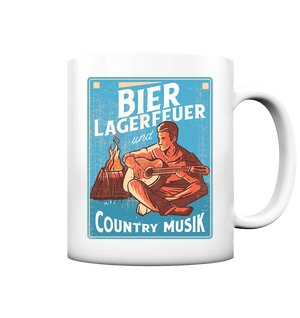 Becher - Bier, Lagerfeuer, Countrymusik - Tasse matt